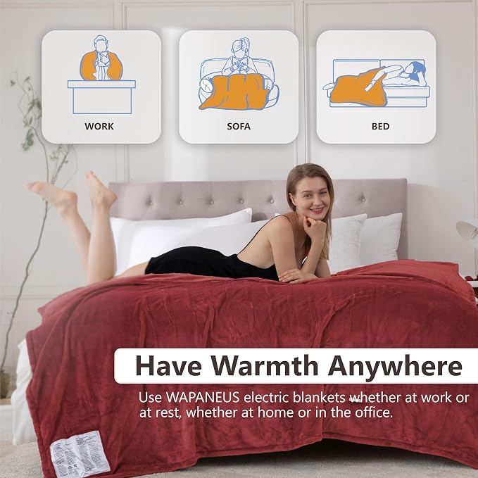 Wapaneus Heated Blanket Electric Full Size 72"x84" - Image 4