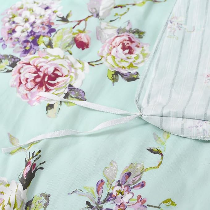 FADFAY Cotton Duvet Cover Set Full Size Blue Floral Bedding Set Super Soft - Image 8
