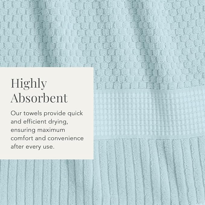 NY Loft 100% Cotton Bath Towels 4 Pack | Super Soft & Absorbent Quick-Dry Bath - Image 7