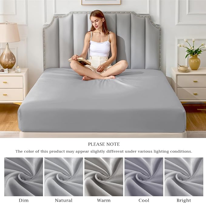 FreshCulture Pure Cotton Fitted Sheets King Size, 300 Thread Count Percale - Image 7