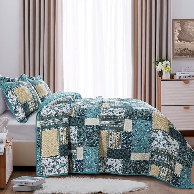 BEDIFANY Cotton King Size Quilt Set, Lightweight Bedspread King Size Coverlet - Image 3