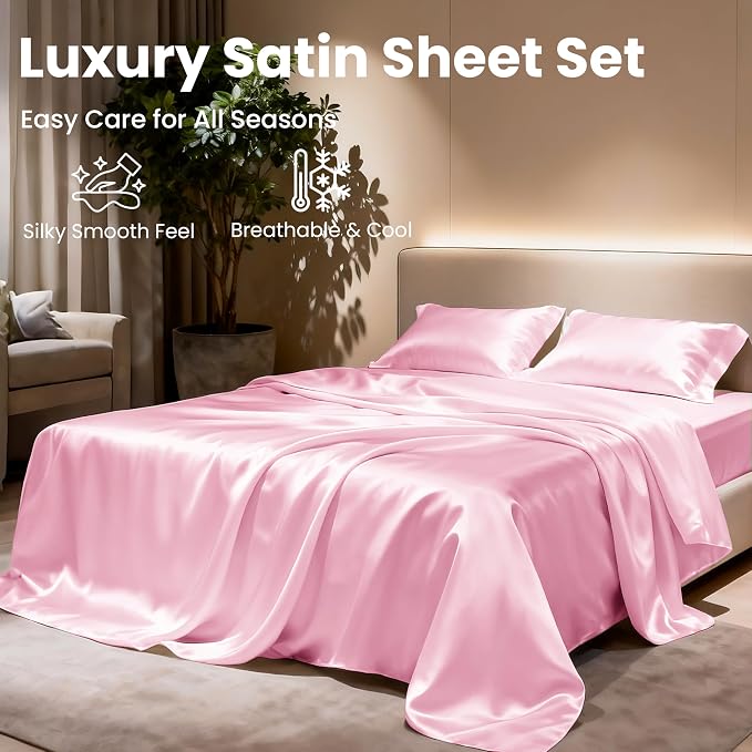 Love's cabin Full Size Satin Sheet Sets - Image 8