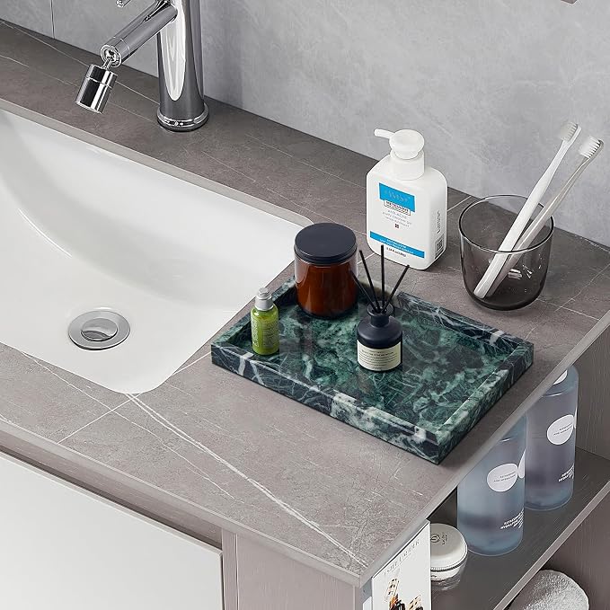 Real Natural Marble Tray for Bathroom, Kitchen and Desktop, Rectangle Genuine - Image 6