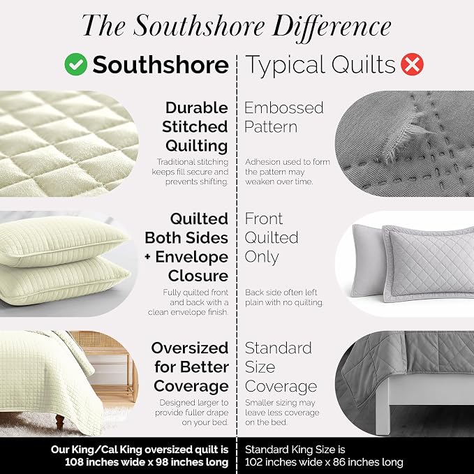 Southshore Fine Living, Inc. Oversized King Quilt Bedding Set, Soft Quilted - Image 5
