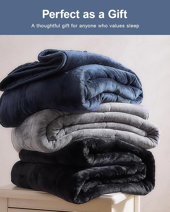 Super Fuzzy Soft Sherpa Fleece Weighted Blanket, 20 lbs Dual Sided Fluffy Heavy - Image 5