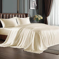 BEDELITE King Size Sheets Set, Luxury Soft Beige Satin Sheets by BEDELITE
