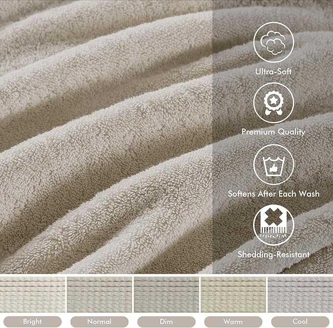Madison Park 800GSM Bathroom Towel Set of 8 100% Cotton Bath Towel Set - Image 3