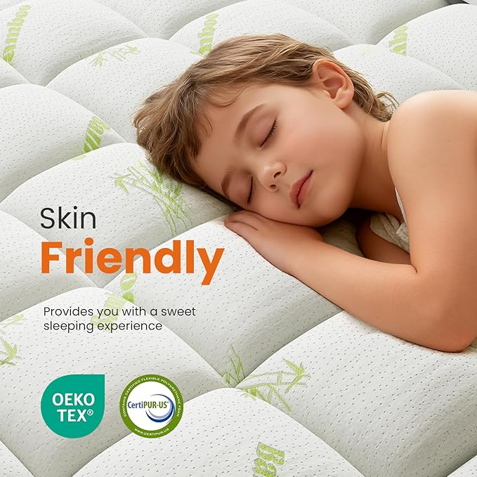 DUMOS Twin Size Ultra Soft Mattress Topper, Viscose Derived from Bamboo - Image 5
