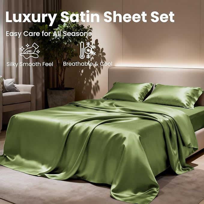 Love's cabin California King Satin Sheet Sets - Image 8