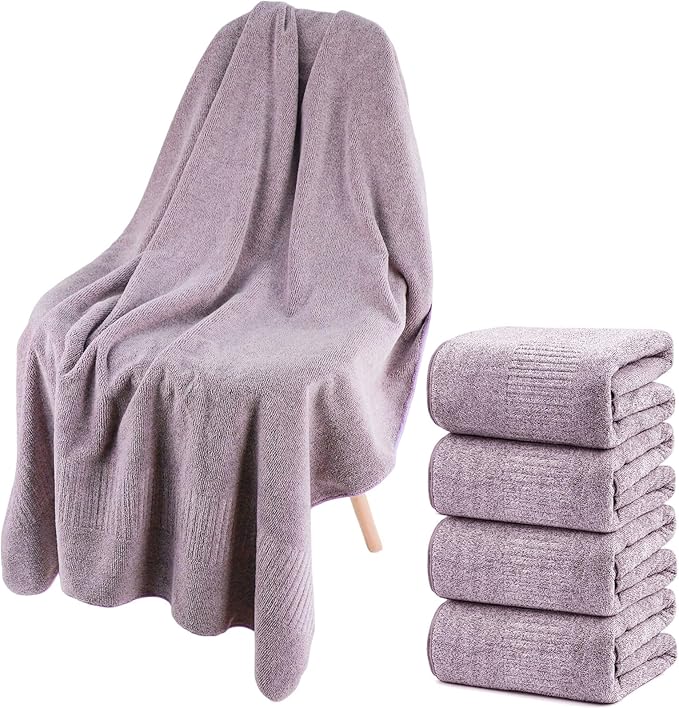 SEISSO 4 Pack Extra Large Bath Towels 63"x35", Bath Sheets by SEISSO