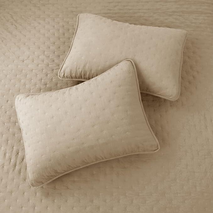 ROARINGWILD Beige Cloud Queen Size Quilt Bedding Sets - Image 5