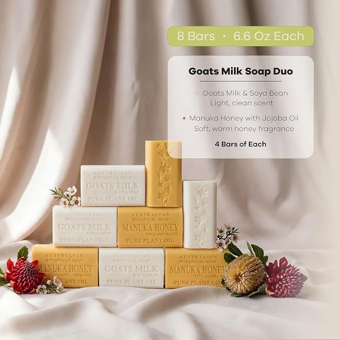 Australian Botanical Goats Milk Soap and Manuka Honey 6.6 OZ, Triple Milled - Image 3