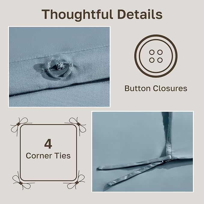 California Design Den Natural 100% Long Staple Cotton Duvet Cover Queen - Image 7