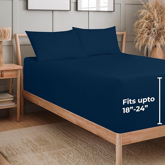 Royale Linens Extra Deep Pocket Twin Fitted Sheet Only - Image 2