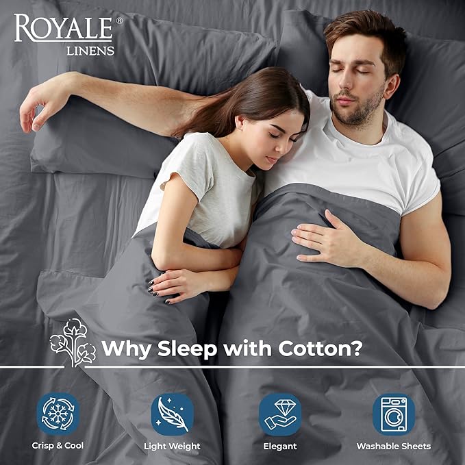 Royale Linens 100% Organic Cotton Twin Flat Sheet Only - Image 3