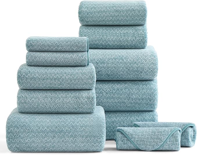 Ultra Soft Bath Towel Set, 12 Piece Family Bathroom Towels Set by BEDDING