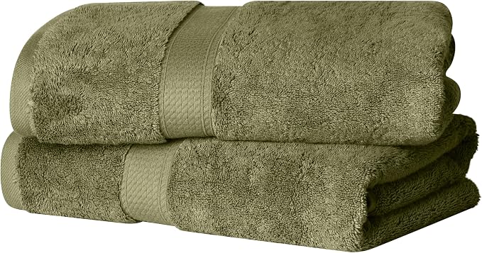 SUPERIOR Egyptian Cotton Pile Bath Towel Set of 2, Ultra Soft Luxury Towels by SUPERIOR