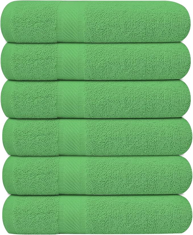 KAHAF COLLECTION 6 Pack Bath Towels Set 100% Ring Spun Cotton, Lightweight by KAHAF+COLLECTION
