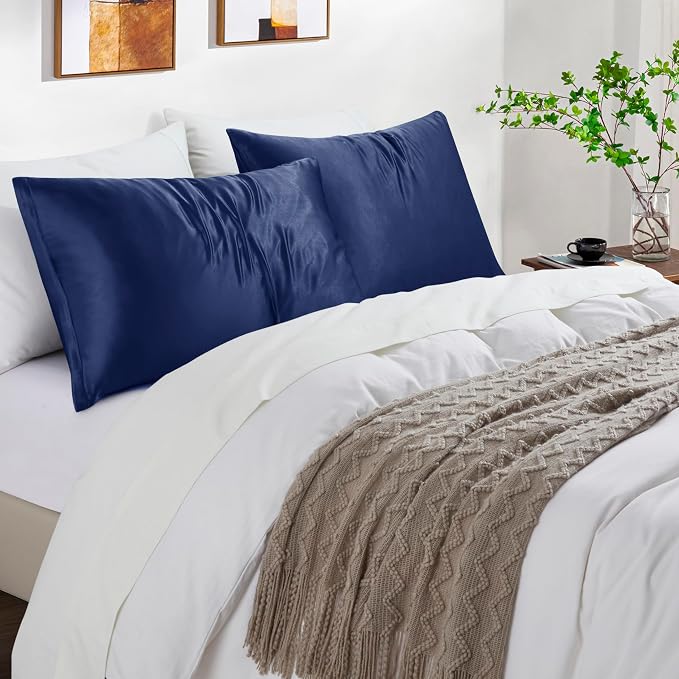 Navy Blue Satin Pillowcases - Image 2