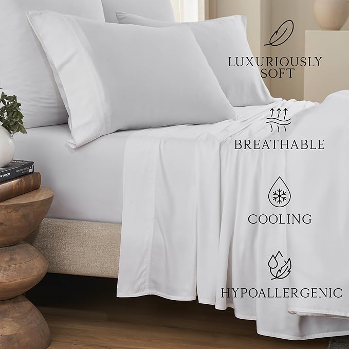 Karissa Mae Cooling Bamboo Viscose King Size Pillowcase Set | 100% FSC - Image 2