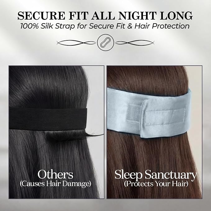 SLEEP SANCTUARY 100% Pure Mulberry Silk Sleep Mask - Image 5