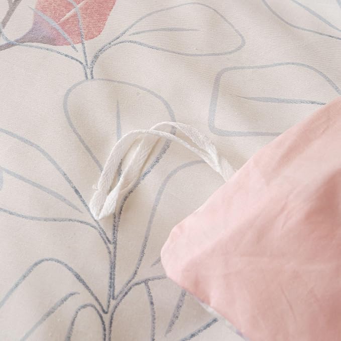 OAITE Duvet Cover Set Queen Size Floral Pattern Ultra Soft 100% Cotton Duvet - Image 9