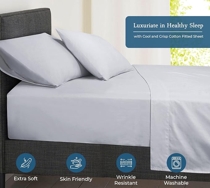 Royale Linens 400 Thread Count 100% American Grown Cotton Fitted Sheet Full Size - Image 3