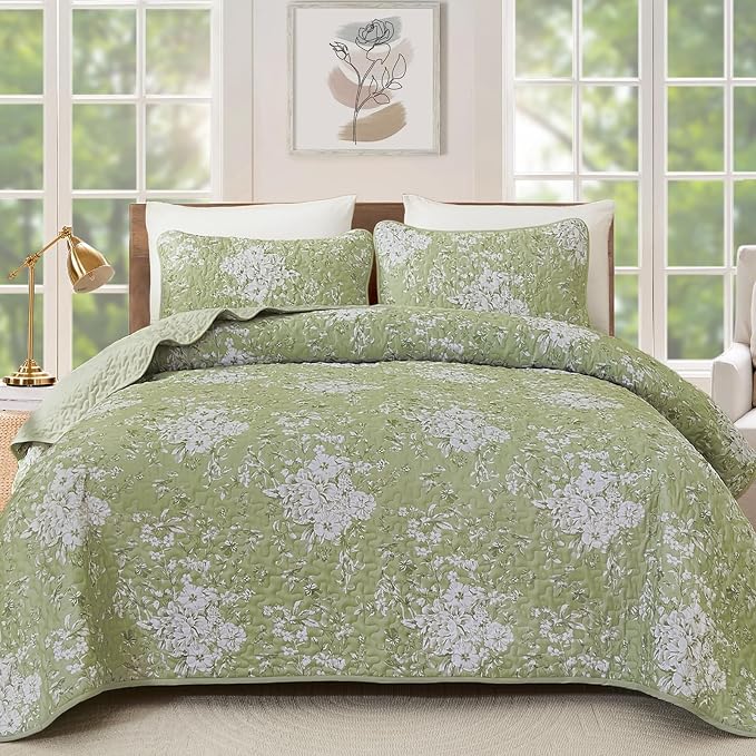 WONGS BEDDING Quilt Queen Size, Botanical Quilt by WONGSBEDDING