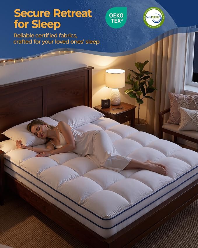 KAYFIA Twin Mattress Topper, Extra Thick Mattress Pad Cover - Image 3