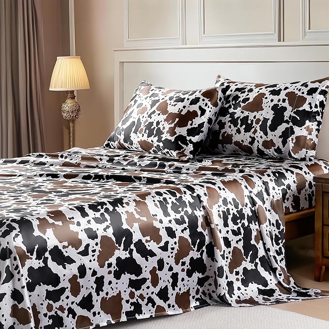 MR&HM Satin Sheets with Elastic Corner Straps, Twin Size 3-Piece Silky Bedding by MRHM