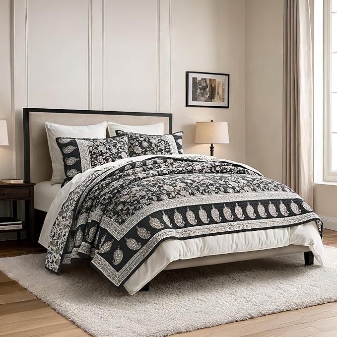 EverGrace Cotton Quilt Set King Size, 100% Cotton Reversible Lightweight - Image 6