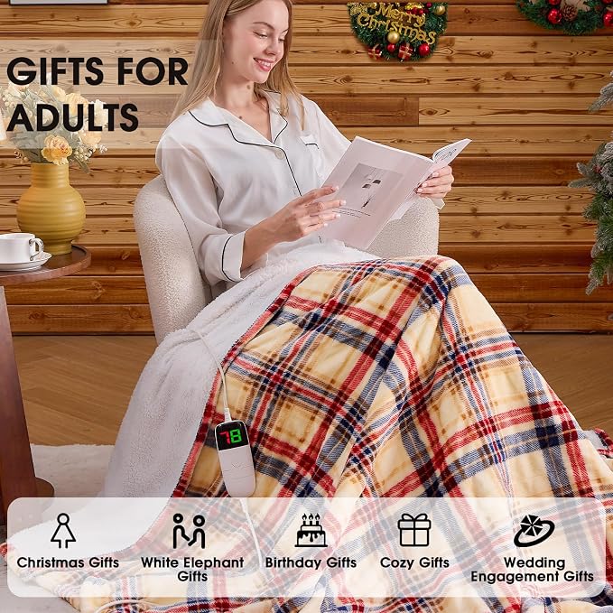 Brown Heated Blanket Electric Throw, 50X60 Heating Throw - Image 6