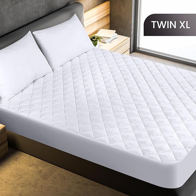 Utopia Bedding Quilted Fitted Mattress Pad, Twin XL Size, Elastic Fitted - Image 2