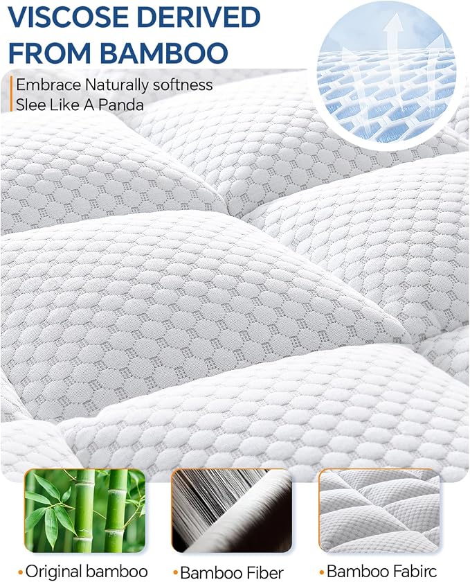 BEDELITE Twin Mattress Topper Dual Layer 4 Inch Memory Foam Mattress Topper - Image 2