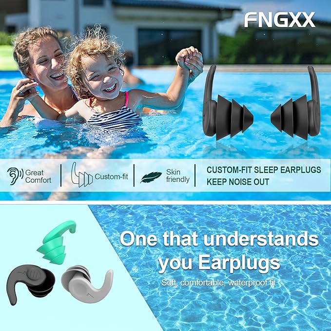 Kids Swimming Ear Plugs, 3 Pairs Waterproof Reusable Silicone Child Swim - Image 7
