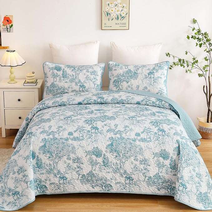 WONGS BEDDING Botanical Quilt Set King Size - Image 2