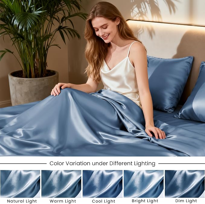 Love's cabin Twin Satin Sheets Sets - Image 7