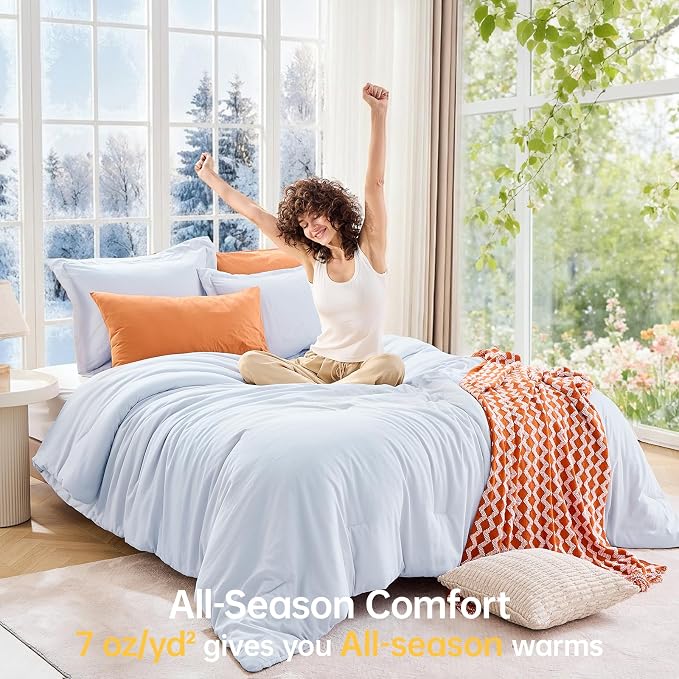 MUXHOMO Full Comforter Sets, All Season Ultra Soft Down Alternative Bedding - Image 4