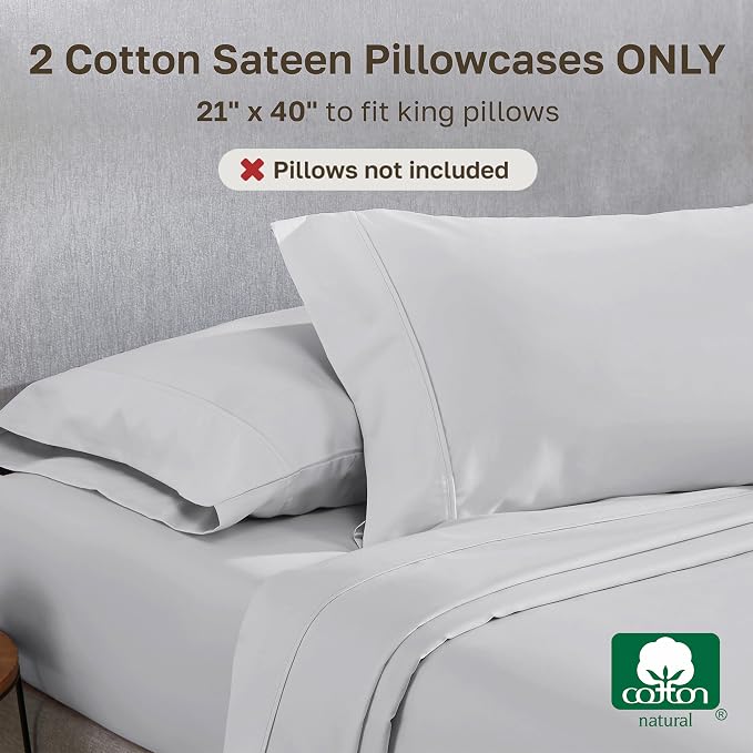 California Design Den King Pillow Cases Set of 2 Cotton - Image 3