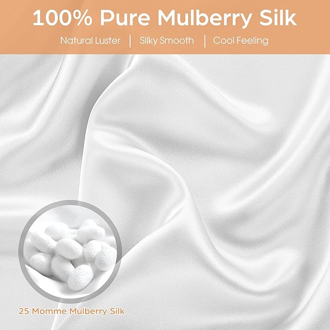 Silk Pillowcase for Hair and Skin, 2 Pack 100% Mulberry Silk Pillowcase 25 Momme - Image 3