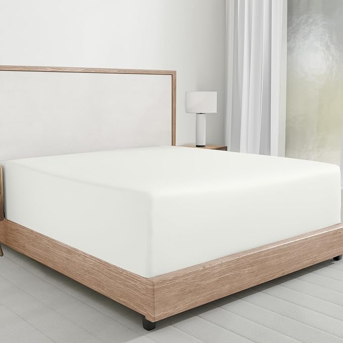 California Design Den King Fitted Sheet Only Cotton by CaliforniaDesignDen