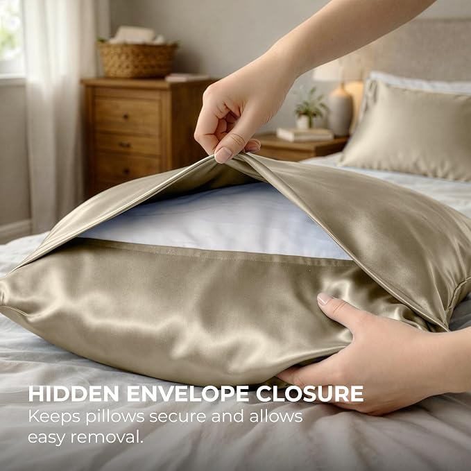 Pure Bedding Satin Pillowcase 2 Pack - Image 7