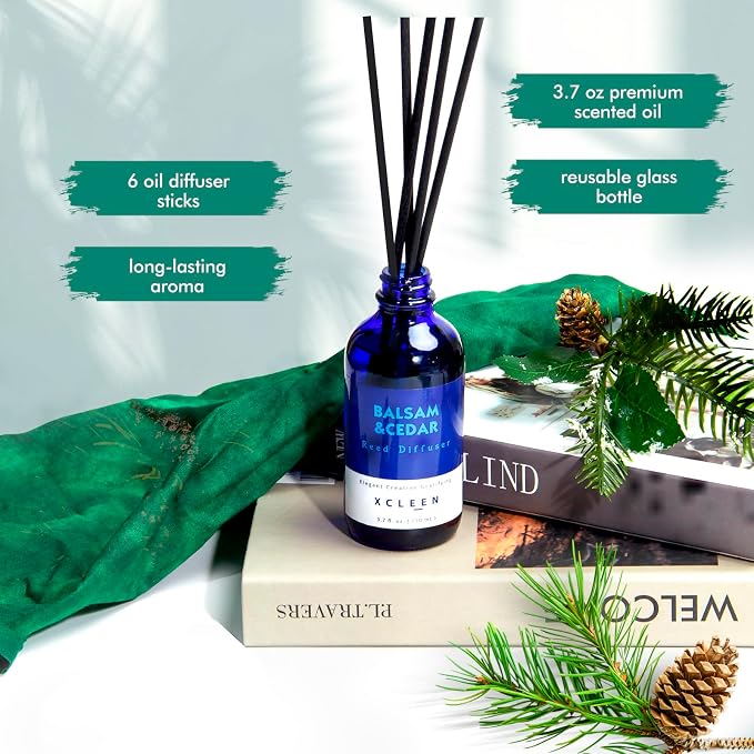 Xcleen Reed Diffusers for Home, Balsam & Cedar Diffuser - Image 3