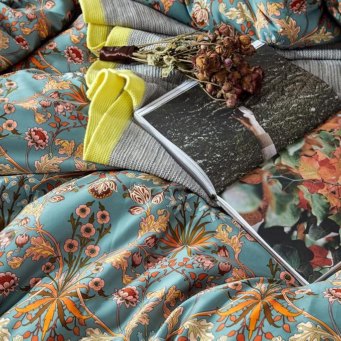 mixinni Vintage Style Garden Flower Duvet Cover Set - Image 5