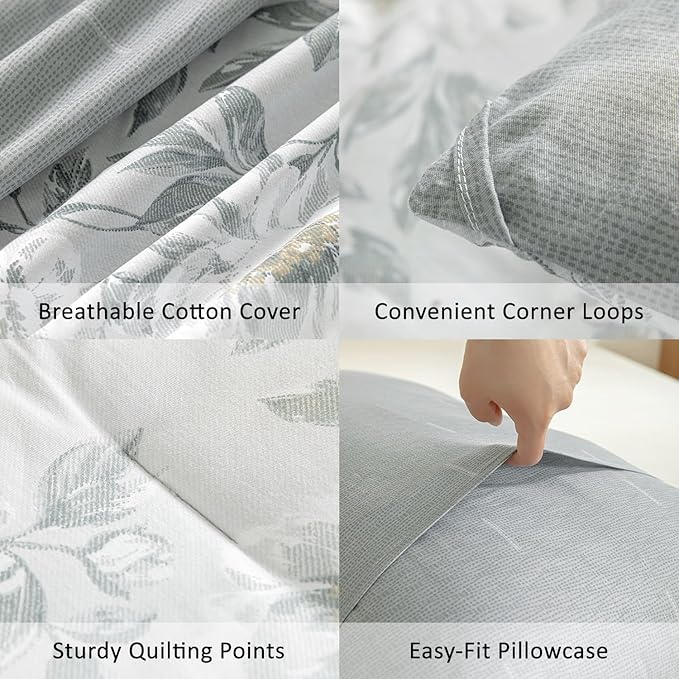 LEMIROE Floral Cotton Comforter Twin Size - Image 5