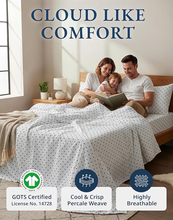 LANE LINEN Eco Friendly 100% Organic Cotton Queen Bedsheet Sets, Luxury Printed - Image 2