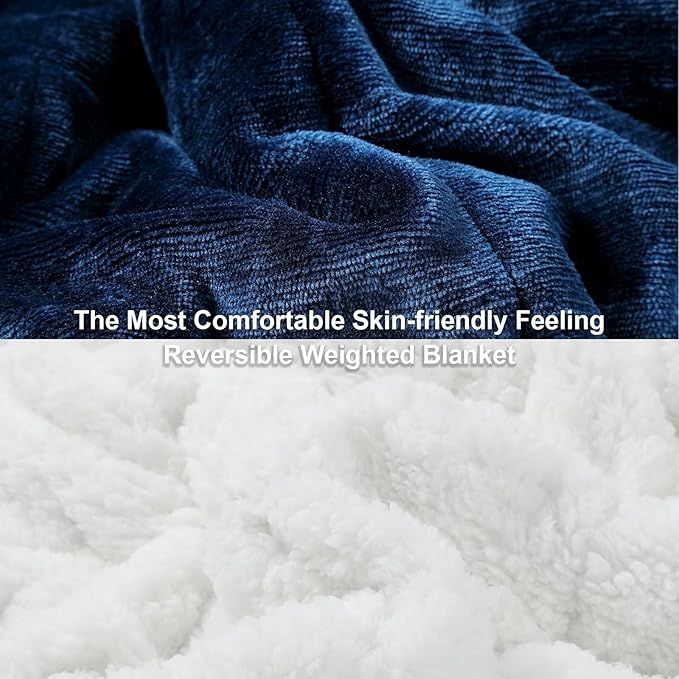Alomidds Weighted Blanket Queen Size 20lbs 60x80 inches, Sherpa Weighted - Image 2