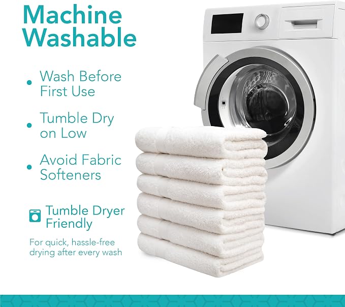 Pleasant Home Bath Towels Set of 6 100% Cotton, 515 GSM | Lightweight, Soft & - Image 5