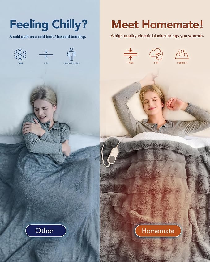 Homemate Heated Blanket Electric Throw - Image 4