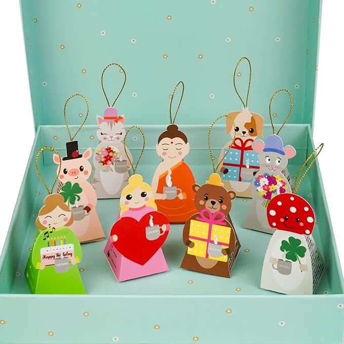 Creano Organic Herbal Tea Gift Set ‘Tea Lovers’ – 9 pyramid tea bags in 9 cute - Image 8